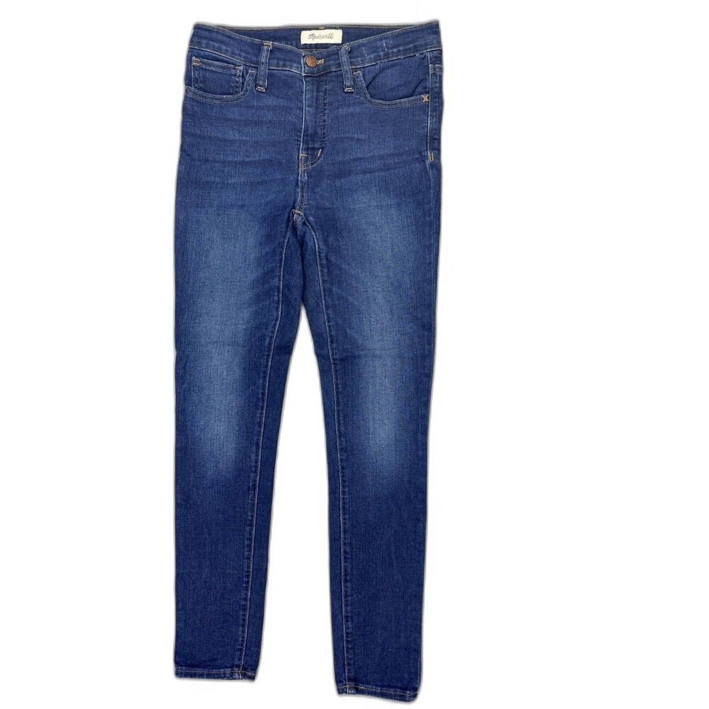 Madewell Size 26 Womens Jeans 9" Mid Rise Skinny Dark Wash Stretch